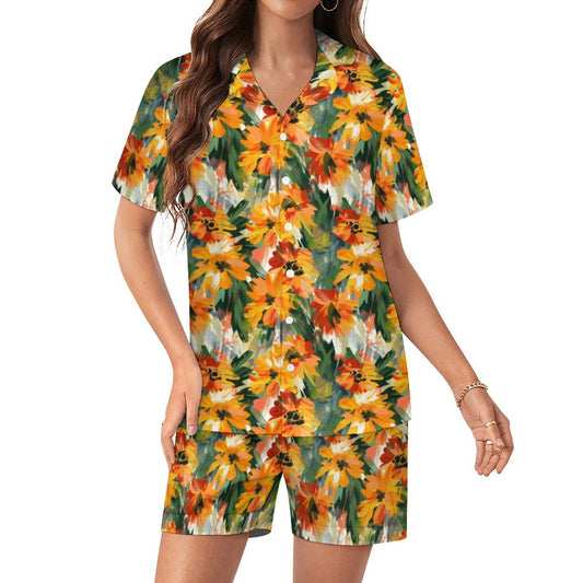 Autumn Bloom Women's Short Pajama Set